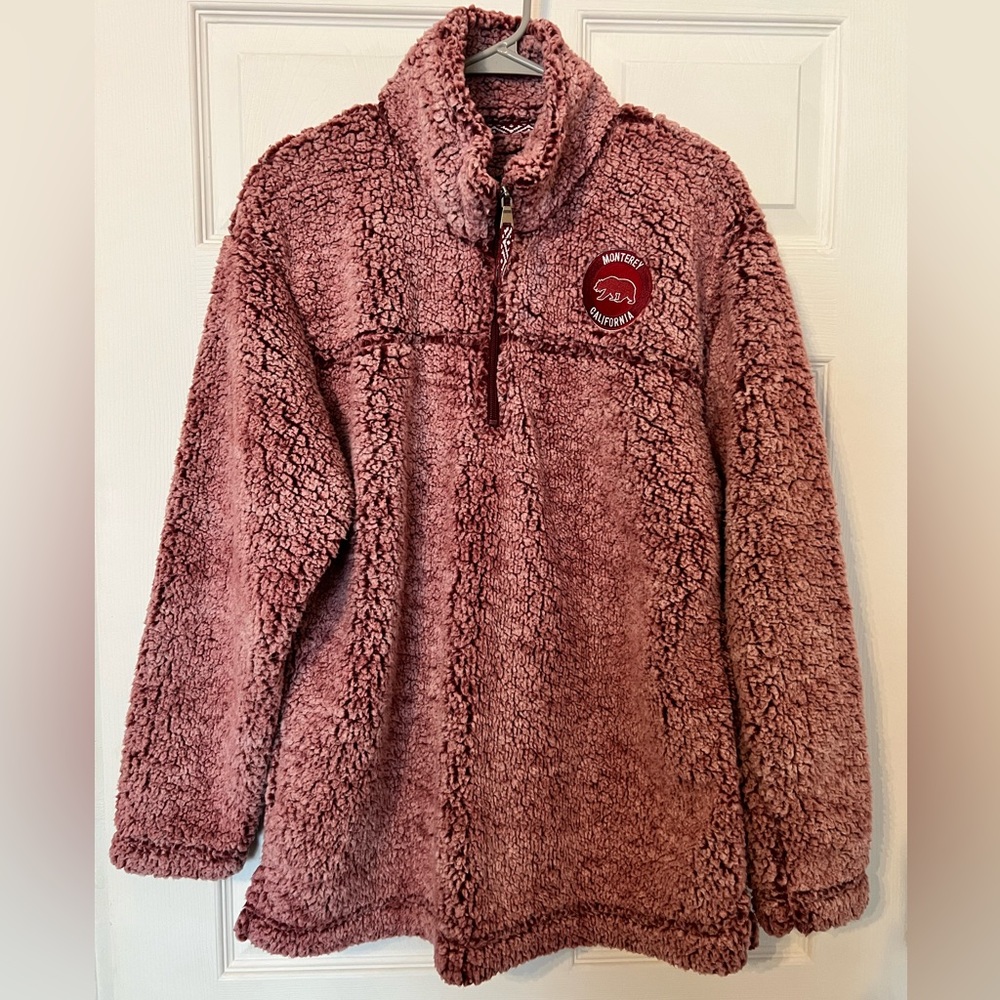Boxercraft Frosty Garnet Sherpa Pullover women’s size L.